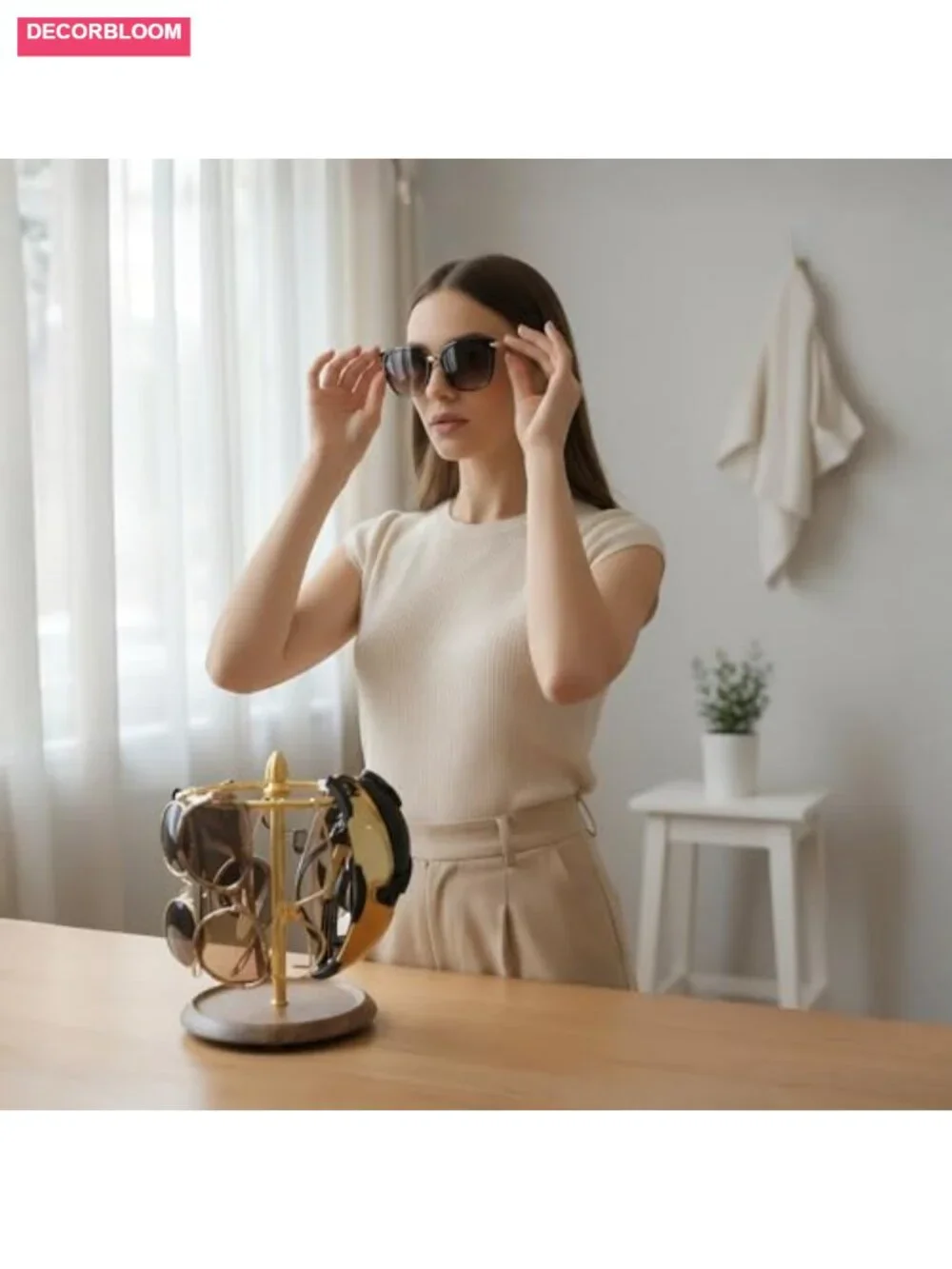 12 Pair Glasses Stand Sunglasses Organizer Rack 2-in-1 Eyewear Display Jewelry